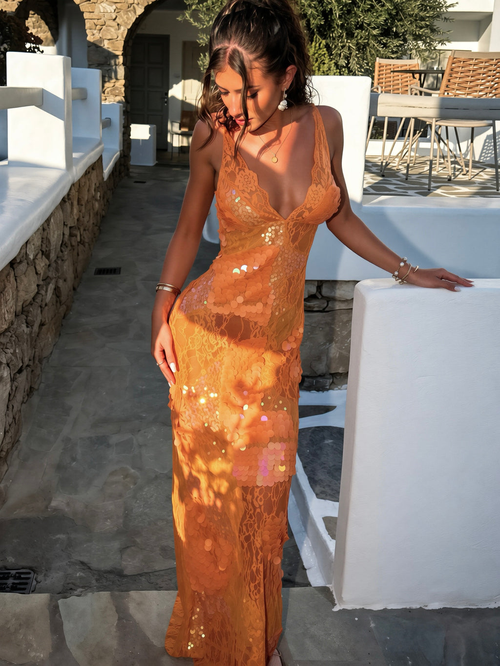 ASOS design orange dress